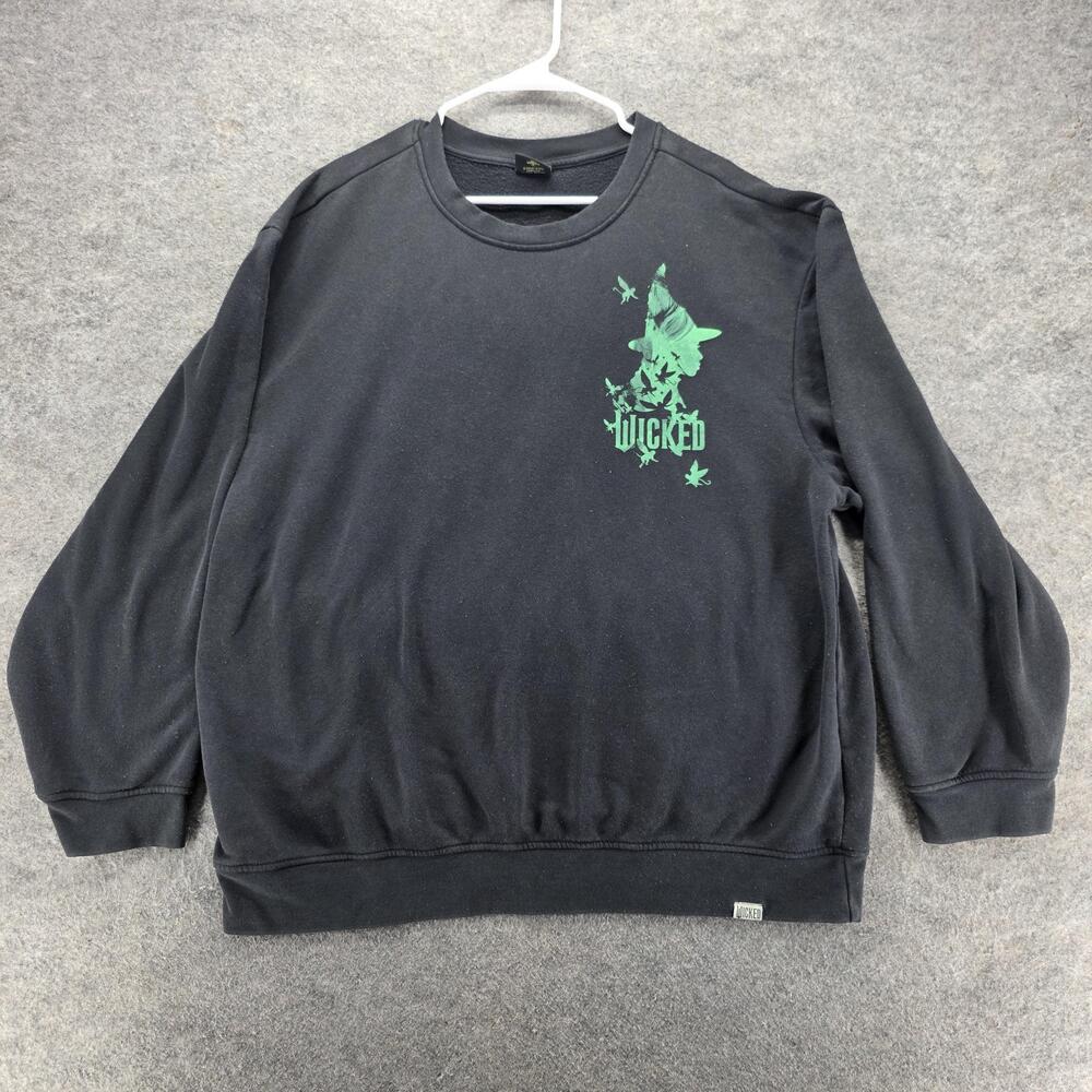 Wicked Sweatshirt Mens 2XL Black Pullover Fleece Witch Graphic Halloween